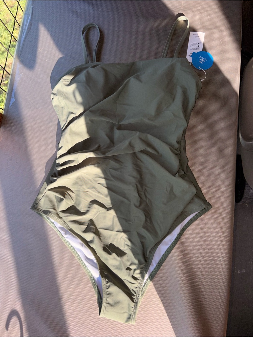 Olive Green One-Piece Swimsuit - Classic Tank Style